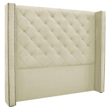 Imagem de Cabeceira Estofada Egito Spz 160cm Casal Veludo - Doce Sonho Móveis Bege