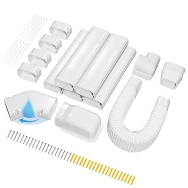 Imagem de UCINNOVATE Conjunto de mini linha dividida extra larga de 10 cm, capa decorativa de PVC HVAC para ar-condicionado, bomba de calor e AC central, pintável, proteção UV externa, fácil de instalar