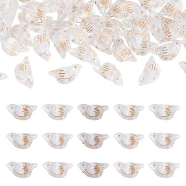 Imagem de 50 peças de contas de pombo acrílicas transparentes com contas de plástico transparente para pássaros fofos, contas espaçadoras soltas para pulseira da amizade faça você mesmo, brinco, colar, joias