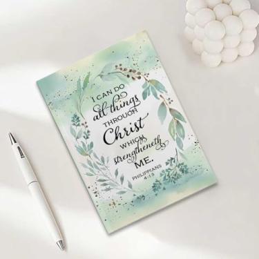 Imagem de Caderno cristão, presentes cristãos para mulheres, cadernos de diário A5 para anotações, caderno de diário bíblico de 21 x 14,7 cm, versículo bíblico, planejador de oração das escrituras, cadernos