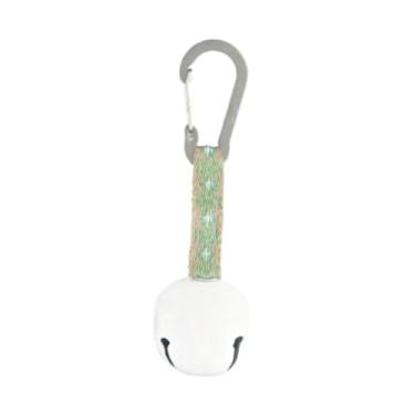 Imagem de oshhni Mochila com pingente Bear Bell, alerta sonoro, mosquetão, chaveiro para emergências em ciclismo, esqui, pesca e camping, Branco