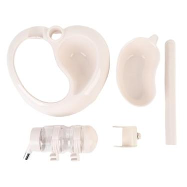 Imagem de Alimentador dispensador de água para animais de estimação Altura ajustável em formato de coração Kit de tigela dispensadora de plástico de grande capacidade Alimentador automático (Bege)