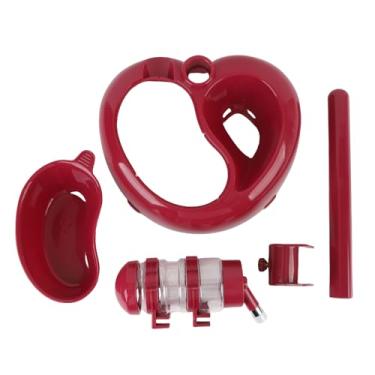 Imagem de Alimentador dispensador de água para animais de estimação Altura ajustável em formato de coração Kit de tigela dispensadora de plástico de grande capacidade Alimentador automático (Borgonha)