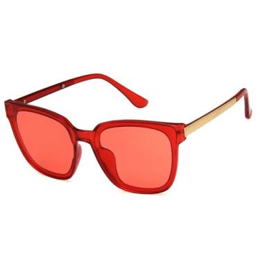 Imagem de Óculos de Sol Metálicos em Cores Jelly, Proteção UV400, para Homens e Mulheres, Ideais para Esportes ao Ar Livre, Corrida e Ciclismo, Vermelho