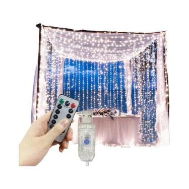 Imagem de Corda De Luzes LED Com Controle Remoto USB, 8 Modos Para Decoração De 