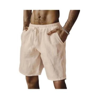 Imagem de Bermuda Masculina Leve E Respirável De Cor Sólida Para Verão, Casual E