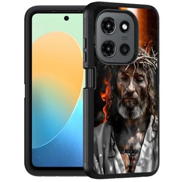 Imagem de FQTBCEARI Capa projetada para Moto G Stylus 5G 2025, capa protetora de corpo inteiro à prova de choque de grau militar para Motorola Moto G Stylus 5G 2025, Jesus Cristo
