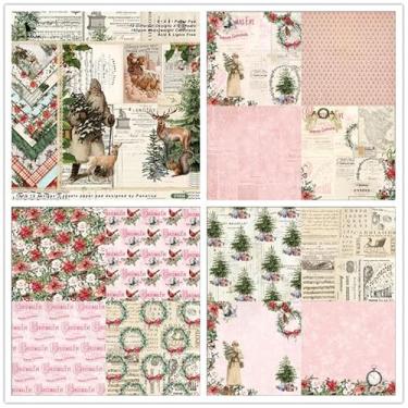 Imagem de 24 folhas de papel-cartolina para fazer cartões com tema de veado de Natal impressão em um lado decorativo papel artesanal álbum de fotos decoração