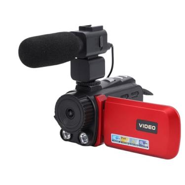 Imagem de Fabater Câmera de Vídeo Filmadora, Câmera de Vlogging HD 24MP 1080P, Câmeras Digitais Digitais de 3 Polegadas Com Zoom de 18X para Acampamento, Tela de Rotação de 270 Graus (Vermelho)