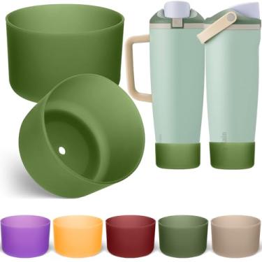 Imagem de Mity rain 2 peças de bota de silicone para garrafa de água Owala 680.4 g 850.5 g 947.2 g 1,134.0 g acessórios, bota translúcida para FreeSip/Twist/Tumbler/Flip, protetor inferior de manga protetora