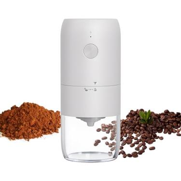 Imagem de Moedor de Café Elétrico Portátil Recarregável Type-C com Grossura Ajustável Burrs Cerâmica Controle um Botão Burr para Prensa Francesa Espresso