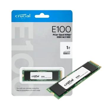 Imagem de SSD 1TB Crucial E100, M.2 2280 NVMe PCie Gen 4x4, Leitura 5000MB/s, Gravação 4500MB/s - Ct1000e100ssd8