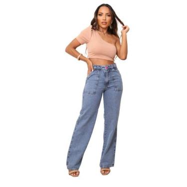 Imagem de Calça Jeans Wide Leg Feminina Premium Moda Casual Fashion - Sal E Pime