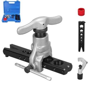 Imagem de DOMINOX Kit de ferramentas de alargamento excêntrico e ferramenta de rebarbação de cortador de tubos, 1/4-3/4 polegadas (6-19 mm) Ferramenta de alargamento HVAC de 45 graus para tubo de cobre