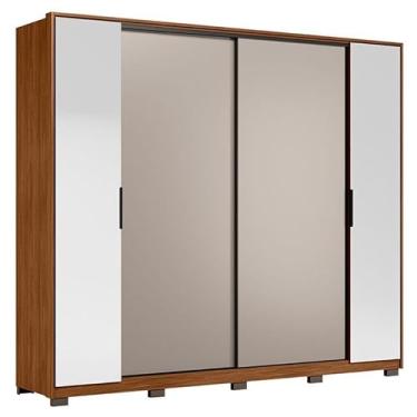 Imagem de Guarda Roupa Casal Laredo Nogueira Nude Prime TX Flex com Espelho e Pés Demóbile - Demartêz