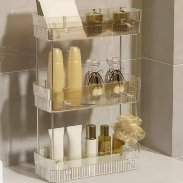 Imagem de Suporte Organizador De Mesa/Banheiro/Pia/Maquiagem 2/3 Camadas Acrílico Multifuncional(3 Camadas Sem Alça)
