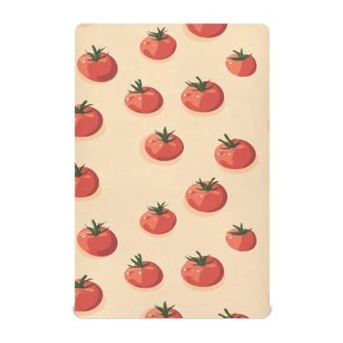 Imagem de Wassud Jogo de lençol de berço respirável para meninos e meninas Red Tomatoes neutro 68 x 99 cm
