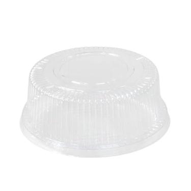 Imagem de 100 Embalagens Para Bolo E Torta 750g Cristal Com Tampa Ranhurada Bwb