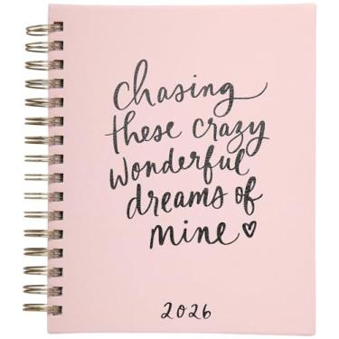 Imagem de WORLD TRAVELER Agenda 2026 semanal e mensal - 18 cm x 21 cm capa dura janeiro dezembro espiral agenda diária 2026 lista de tarefas, tamanho 17 x 21 cm, rosa perseguição