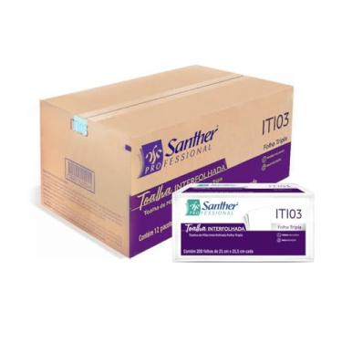 Imagem de Papel Toalha Folha Tripla Para Banheiro Luxo Macia Absorvente Caixa com 2.400 folhas