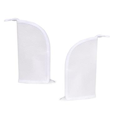 Imagem de patu Bolsa de higiene pessoal de viagem em pé – Bolsa de malha de PVC transparente à prova d'água com design triangular para itens essenciais de banheiro e cuidados pessoais, 2 pacotes, branca
