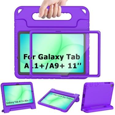 Imagem de AVAWO Capa infantil para Samsung Galaxy Tab A9+/A9 Plus 11 polegadas 2023 com protetor de tela integrado, suporte leve à prova de choque capa adequada para crianças (SM-X210/X216/X218), roxo