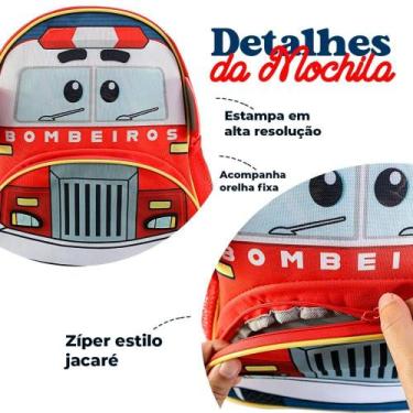 Imagem de Mochila Infantil Com Alças - Bombeiro - Clio Pets