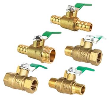 Imagem de 1/8 quot; 1/4#39; #39; 3/8#39; #39; 1/2#39; #39; fêmea/macho rosca latão pequena válvula esfera conector junta cobre encaixe acoplador adaptador 1 peça (M-m, DN8)