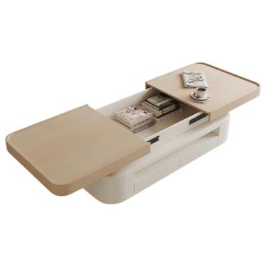 Imagem de Mesa de centro mesa de centro simples moderna mesa de centro retangular leve luxo multifuncional estilo creme mesa de centro mesa de centro mesa de quarto