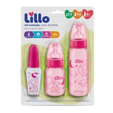 Imagem de Kit Mamadeira Evolução Cores Divertidas - Lillo, Rosa
