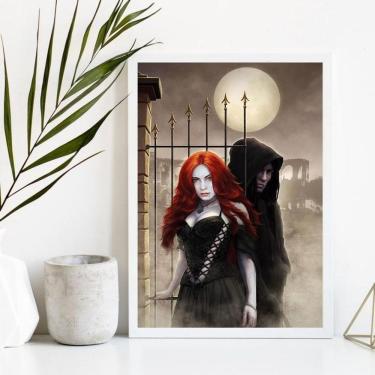 Imagem de Quadro Decorativo Exu Pombagira 45X34Cm Vidro Moldura Bran