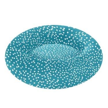 Imagem de STAYTOP Cama acolchoada de bolinhas brancas e azuis para gatos e cães, camas macias para animais de estimação, camas laváveis e calmantes para cães com fundo antiderrapante - M