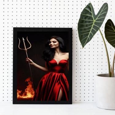 Imagem de Quadro Pomba Gira - Tridente 45X34Cm - Com Vidro