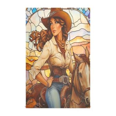 Imagem de xigua Lindo conjunto de 1 panos de prato de cozinha Cowgirl, macios e altamente absorventes de secagem rápida para limpeza de pratos e limpeza à mão, 71 x 45 cm