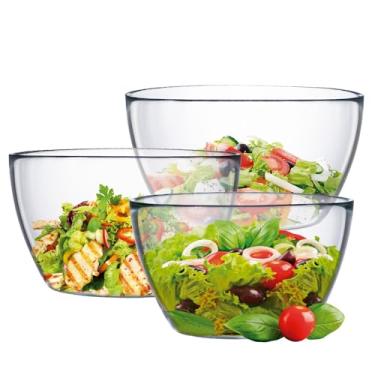 Imagem de Ruvolo, Saladeira Bowl, Bowl Tropical de Vidro, Multiuso P M e G, 3 pcs