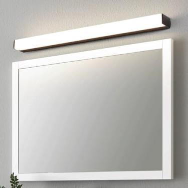Imagem de GZZBMY Lâmpada de espelho LED banheiro longas arandelas modernas alumínio à prova d'água iluminação de imagem luz de maquiagem banheiro iluminação de parede sala de estar quarto (luz branca preta, 70