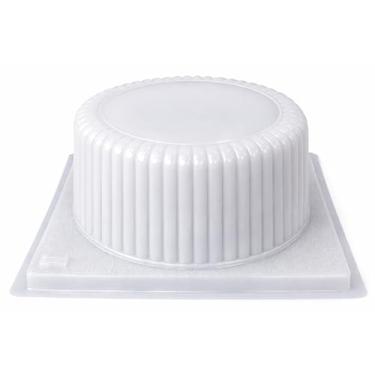 Imagem de Molde redondo grande de gelatina – Molde de gelatina de plástico de 4,2 L, 25,4 cm de diâmetro x 10 cm de altura, molde de sobremesa fria reutilizável para festas e eventos – Feito no México