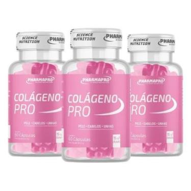 Imagem de Kit 3x Colágeno Pro Pharmapro – 180 Cápsulas Suplemento Alimentar-Feminino