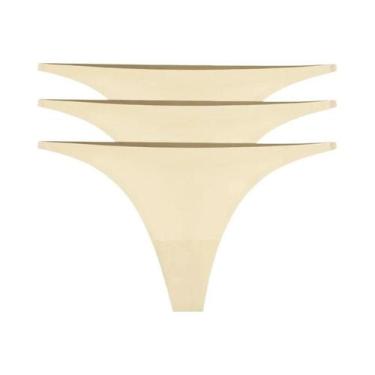 Imagem de Calcinhas G-String Femininas De Seda Gelada Sem Costura Com Cintura Em
