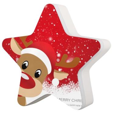 Imagem de Lâmpada noturna com plugue de LED, rena de Feliz Natal, luz noturna em forma de estrela, lâmpada de parede, luzes noturnas para quarto de crianças adultos, banheiro, banheiro, escadas, cozinha