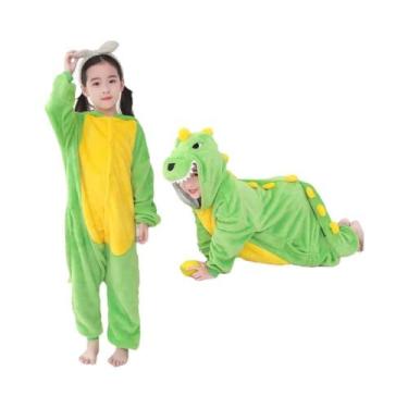 Imagem de Pijamas De Inverno Para Meninas, Macacão De Pelúcia Com Capuz De Unicó