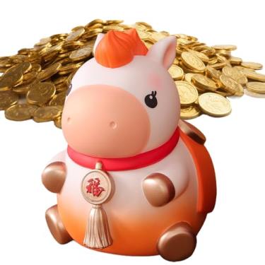 Imagem de Cofre de moedas para crianças - Decoração artesanal em forma de cavalo | Caixa de dinheiro, para crianças, meninos, meninas, Ano Novo Chinês, aniversário, Natal, Halloween, Páscoa, casa, interior