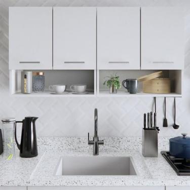 Imagem de Armário Para Cozinha com 4 Portas Parede Aereo Cozinha Suspenso Multiu