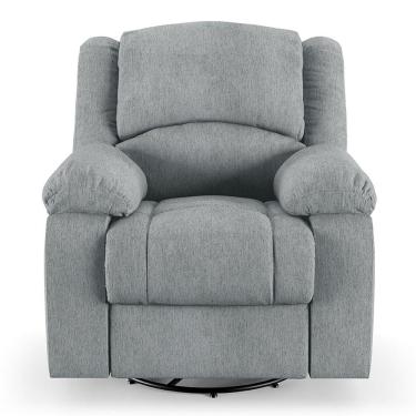 Imagem de Poltrona Do Papai Reclinável Sala De Cinema Barcelona Glider Manual Giratória Linho Cinza