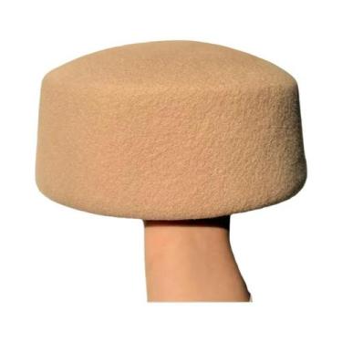 Imagem de Chapéu Feminino Vintage De Feltro De Lã, Boina De Topo Plano, Fedoras,