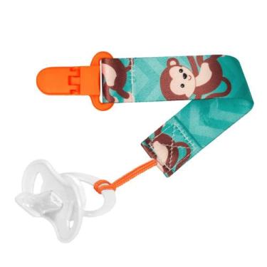 Imagem de Prendedor chupetas buba com cordão fun divertido - macaco