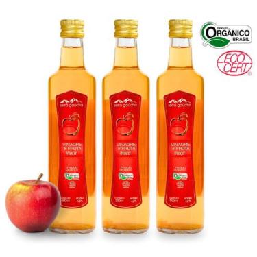 Imagem de Kit 3 Vinagre De Maçã Orgânico Acidez 4,2 Serra Gaúcha 500 ml