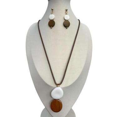 Imagem de Colar Feminino Mulher Elegante Bijuteria Delicado C/ Brinco - MLBpel, 