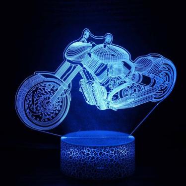 Imagem de Luz noturna LED 3D que muda de cor Harleys Motorcycles Kids - yiweisai