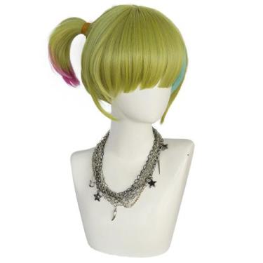 Imagem de Peruca de cosplay Harleys Quinns, fantasia de anime, cabelo sintético,